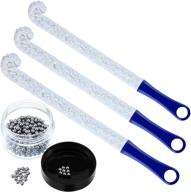 efficient wine decanter cleaning set: 3-piece brush & 400-piece stainless steel beads logo