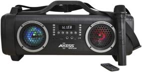 img 4 attached to Experience HD Sound with Axess MPBT6508 Portable Bluetooth Media 🔊 Player Speaker: Built-in Wireless MIC, LED Lighting, FM Radio & More!