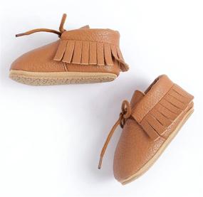 img 2 attached to RVROVIC Boys' Slip-On Moccasins with Tassels - Anti-Slip Prewalker Shoes