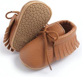 img 3 attached to RVROVIC Boys' Slip-On Moccasins with Tassels - Anti-Slip Prewalker Shoes