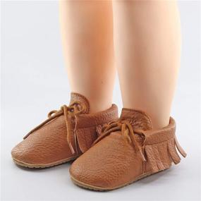 img 1 attached to RVROVIC Boys' Slip-On Moccasins with Tassels - Anti-Slip Prewalker Shoes