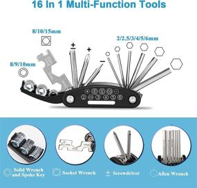 img 2 attached to 🚴 Ultimate Bike Repair Kit: Portable Bag with Tire Pump, Puncture Repair Tools, Multi Tool Set - Perfect for Camping, Travel & Emergencies