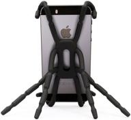 black spiderpodium portable stand/car mount holder - compatible with iphone 5s/5c/5/4s/4, samsung galaxy s4/s3/s2/s logo