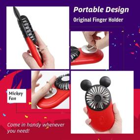 img 2 attached to 🐭 DecoLife Mini Fan - Cute Handheld USB Rechargeable Fan with LED Light, 3 Speeds, Portable Holder - Ideal for Indoor and Outdoor Activities - Cute Mouse Design