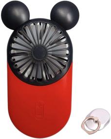img 4 attached to 🐭 DecoLife Mini Fan - Cute Handheld USB Rechargeable Fan with LED Light, 3 Speeds, Portable Holder - Ideal for Indoor and Outdoor Activities - Cute Mouse Design