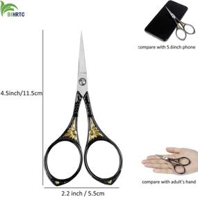 img 3 attached to 🌸 European Vintage Floral Scissors for Embroidery, Sewing, Craft, Art Work & Everyday Use - BIHRTC Stainless Steel (Black)