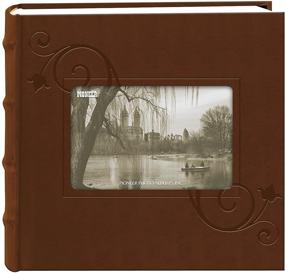 img 3 attached to 📸 Pioneer Brown Embossed Floral Frame Leatherette Photo Album, 4x6 Inches