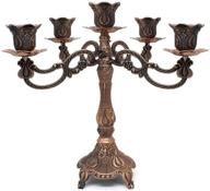 🕯️ red bronze 10.1 inch tall dorlotou metal candelabra candle holder stick for home wedding, event, party festival logo