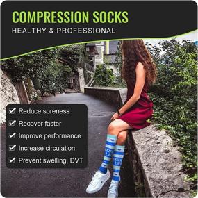 img 3 attached to 🧦 HLTPRO Compression Socks for Women & Men - 6 Pairs 20-30 mmHg Compression Stockings: Perfect for Medical, Nursing, and Running Needs