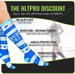 img 2 attached to 🧦 HLTPRO Compression Socks for Women & Men - 6 Pairs 20-30 mmHg Compression Stockings: Perfect for Medical, Nursing, and Running Needs