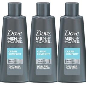 img 1 attached to 🚿 Dove Men + Care Clean Comfort Micro Moisture Mild Body and Face Wash Удобный размер для путешествий - 3 унции (Набор из 3 шт.): практичность для гигиены в дороге.