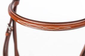 img 1 attached to 🐴 Huntley Equestrian Sedgwick Leather Fancy Stitched English Bridle and Reins