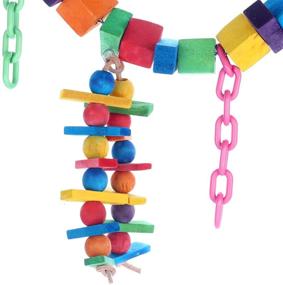 img 1 attached to 🌈 Colorful Rainbow Bridge Parrot Toy: Chewing and Hanging Toy for a Wide Range of Large and Small Parrots and Birds