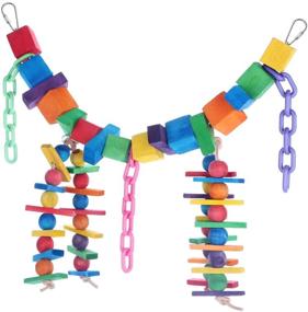 img 4 attached to 🌈 Colorful Rainbow Bridge Parrot Toy: Chewing and Hanging Toy for a Wide Range of Large and Small Parrots and Birds
