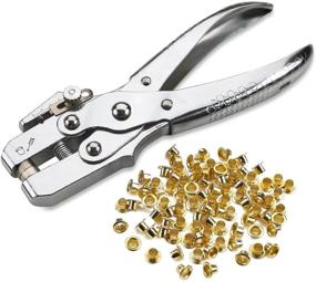 img 4 attached to 💪 Katzco Eyelet Grommet Pliers Kit - Versatile One-Hole Punch with 100 Gold Grommets for Leather, Canvas, Cloth, Shoes, Vinyl, Sheet Metal, Crafts, and More