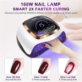 img 2 attached to 💅💅 ZMteam 168W УФ-лампа для ногтей с Led-подсветкой: Быстрое высыхание геля для ногтей с сенсором и ЖК-дисплеем - Профессиональный набор для гель-маникюра