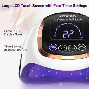 img 3 attached to 💅💅 ZMteam 168W УФ-лампа для ногтей с Led-подсветкой: Быстрое высыхание геля для ногтей с сенсором и ЖК-дисплеем - Профессиональный набор для гель-маникюра