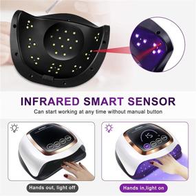 img 1 attached to 💅💅 ZMteam 168W УФ-лампа для ногтей с Led-подсветкой: Быстрое высыхание геля для ногтей с сенсором и ЖК-дисплеем - Профессиональный набор для гель-маникюра