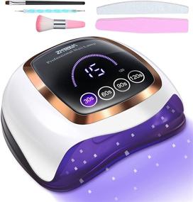 img 4 attached to 💅💅 ZMteam 168W УФ-лампа для ногтей с Led-подсветкой: Быстрое высыхание геля для ногтей с сенсором и ЖК-дисплеем - Профессиональный набор для гель-маникюра