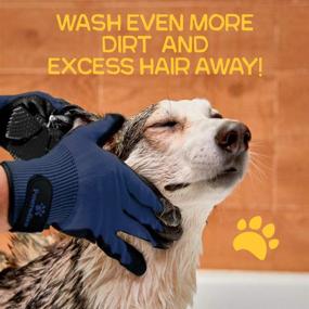 img 2 attached to 🐾 Pet Grooming and Bathing Gloves: Efficient Hair Remover for Cats, Dogs & Horses