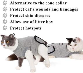 img 1 attached to 🐾 ROZKITCH Professional Cat Recovery Suit for Abdominal Wounds and Skin Diseases, Breathable Pet E-Collar Alternative, Post-Surgical Wear, Highly Recommended by Veterinarians