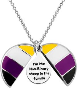 img 4 attached to CENWA Non Binary Binary Family Necklace