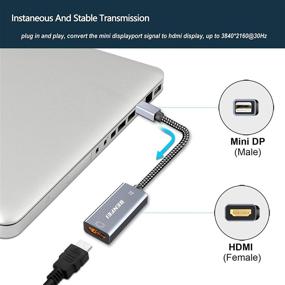 img 1 attached to 🔌 Адаптер Mini DisplayPort to HDMI от Benfei - совместим с MacBook Air/Pro, Surface Pro/Dock, поддержка 4K разрешения - серый