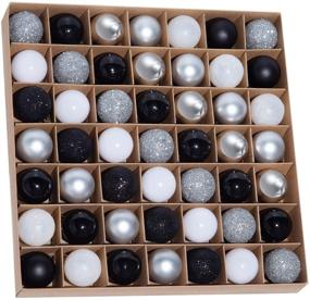 img 4 attached to 🎄 Stunning Entrope 49Pcs Christmas Ball Ornaments Set for Xmas Tree - Shatterproof Plastic Mini Hanging Decorations in Black, Silver & White