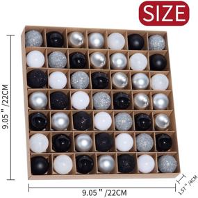 img 3 attached to 🎄 Stunning Entrope 49Pcs Christmas Ball Ornaments Set for Xmas Tree - Shatterproof Plastic Mini Hanging Decorations in Black, Silver & White