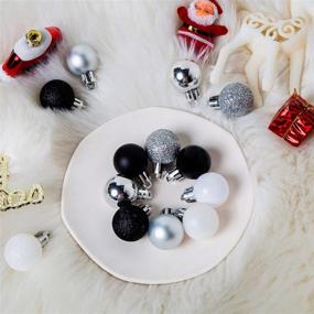 img 1 attached to 🎄 Stunning Entrope 49Pcs Christmas Ball Ornaments Set for Xmas Tree - Shatterproof Plastic Mini Hanging Decorations in Black, Silver & White