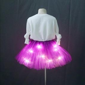 img 2 attached to 🌈 SHINYOU Girls Tulle Rainbow Tutu Skirt: Light Up Christmas Dress for Birthday Outfits (3-4 Years)