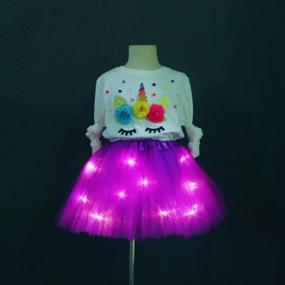 img 1 attached to 🌈 SHINYOU Girls Tulle Rainbow Tutu Skirt: Light Up Christmas Dress for Birthday Outfits (3-4 Years)