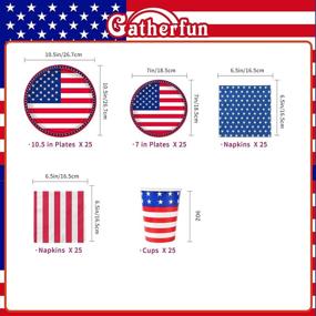 img 3 attached to Gatherfun American Flag Patriotic Party Supplies: Disposable Napkins, Paper Plates, and Paper Cups for Veterans Day, Election Day, and Independence Day Decorations - Serve 25