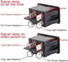 img 3 attached to TOMALL LED Car Replacement Fog Light Toggle Switch - Red LED Light, 12V 35A, ON/OFF Switch