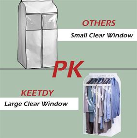 img 2 attached to 👕 KEETDY 43-Inch Hanging Garment Bags with Large Clear Window - Clothes Storage Solution for Closet, Garment Rack, Coat Protector - Ideal for Suits, Wardrobes, Bottom Enclosed