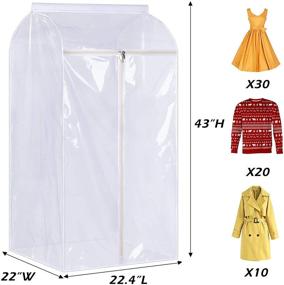 img 1 attached to 👕 KEETDY 43-Inch Hanging Garment Bags with Large Clear Window - Clothes Storage Solution for Closet, Garment Rack, Coat Protector - Ideal for Suits, Wardrobes, Bottom Enclosed