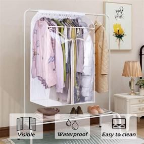 img 3 attached to 👕 KEETDY 43-Inch Hanging Garment Bags with Large Clear Window - Clothes Storage Solution for Closet, Garment Rack, Coat Protector - Ideal for Suits, Wardrobes, Bottom Enclosed