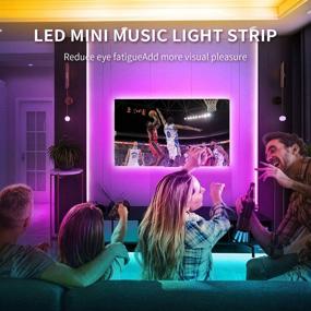 img 1 attached to MAGICLITE Гипоцентрическая ТВ LED-подсветка: синхронизация с музыкой - светодиодная гибкая лента для телевизора 32-60 дюймов - изменение цветов RGB, в комплекте пульт дистанционного управления (4x1.64 фута)