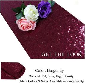 img 1 attached to Stunning ShinyBeauty Table Runner 2 Pack in Burgundy - Perfect Sequin Glitter Runner for Weddings and Events - 12inx108in, Wine Color -0116S