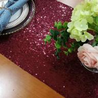 stunning shinybeauty table runner 2 pack in burgundy - perfect sequin glitter runner for weddings and events - 12inx108in, wine color -0116s логотип