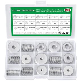 img 4 attached to 230-Piece Assortment Kit of Large Fender Washers in 304 Stainless Steel | M3 M4 M5 M6 M8 M10 M12 Sizes | Ideal for Furniture, Ship, Car Assembly, DIY Projects & Electrical Connections