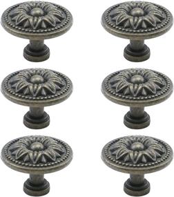 img 2 attached to Antique Floral Design Cabinet Drawer Knobs 🌸 - Set of 6 Bronze Tone Metal Pull Handles