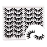 👁️ veleasha lashes 3d faux mink fluffy false eyelashes - natural look, 14 pairs pack, luxury wispy fake eyelashes logo