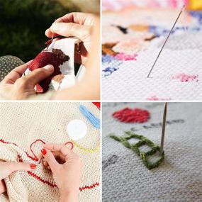 img 3 attached to 🧵 Enhanced Embroidery Kit: Punch Needle Patterns, Craft Tool Set, Embroidery Pen, Sewing & Knitting Threads included – For DIY Threaders