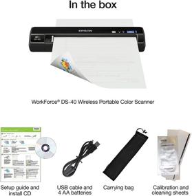 img 2 attached to 🖨️ Epson WorkForce DS-40 Wireless Portable Document Scanner: PC and Mac compatibility, Sheet-fed, Mobile/Portable - Black