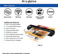 🖨️ epson workforce ds-40 wireless portable document scanner: pc and mac compatibility, sheet-fed, mobile/portable - black logo