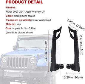 img 2 attached to 🚘 52 Inch Light Bar Bracket for Jeep Wrangler JK 2007-2017, Upper Windshield Mount for LED Work Light Bar on Wrangler JK 2007-2017