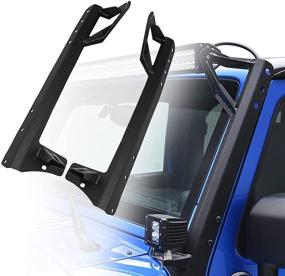 img 4 attached to 🚘 52 Inch Light Bar Bracket for Jeep Wrangler JK 2007-2017, Upper Windshield Mount for LED Work Light Bar on Wrangler JK 2007-2017