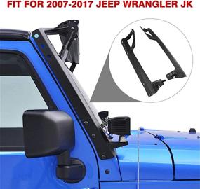 img 3 attached to 🚘 52 Inch Light Bar Bracket for Jeep Wrangler JK 2007-2017, Upper Windshield Mount for LED Work Light Bar on Wrangler JK 2007-2017