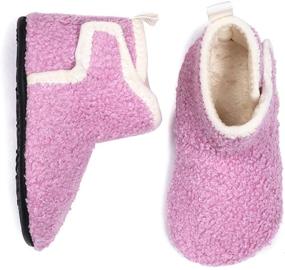 img 2 attached to 👶 Sanyge Toddler Baby House Slipper Shoes - Non-Slip, Warm, Indoor Home Shoes for Boys and Girls